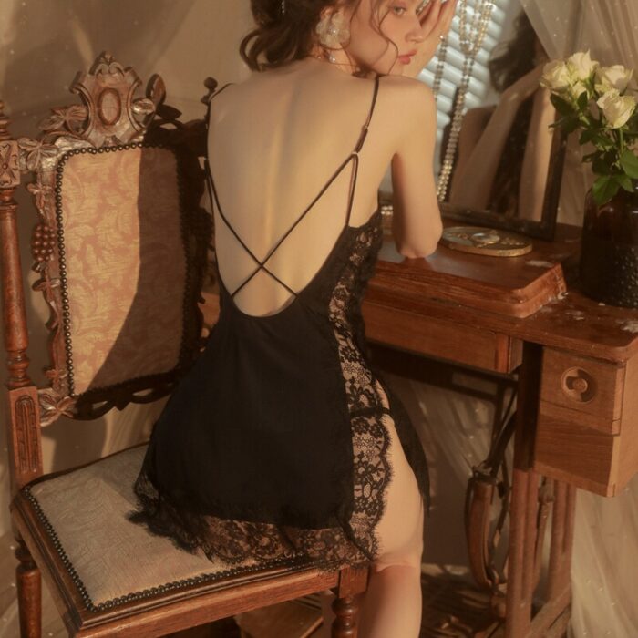 Camisón Sexy de Encaje con Abertura Julieta 8487 - Image 10