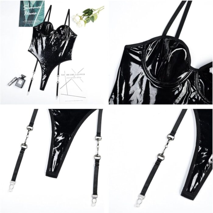 Body Vinilo Sensual con Liguero Catalina 8195 - Image 12
