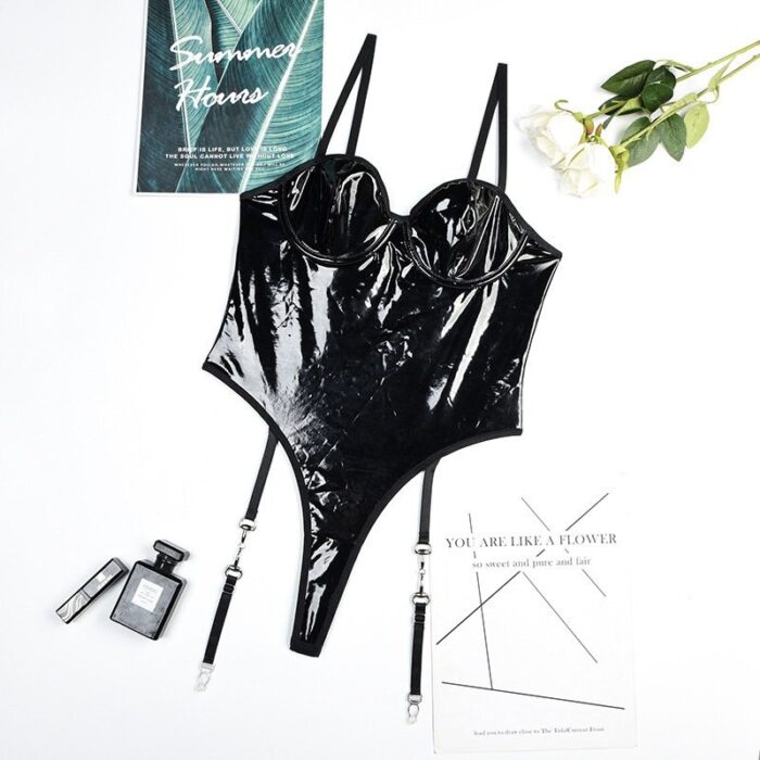 Body Vinilo Sensual con Liguero Catalina 8195 - Image 13