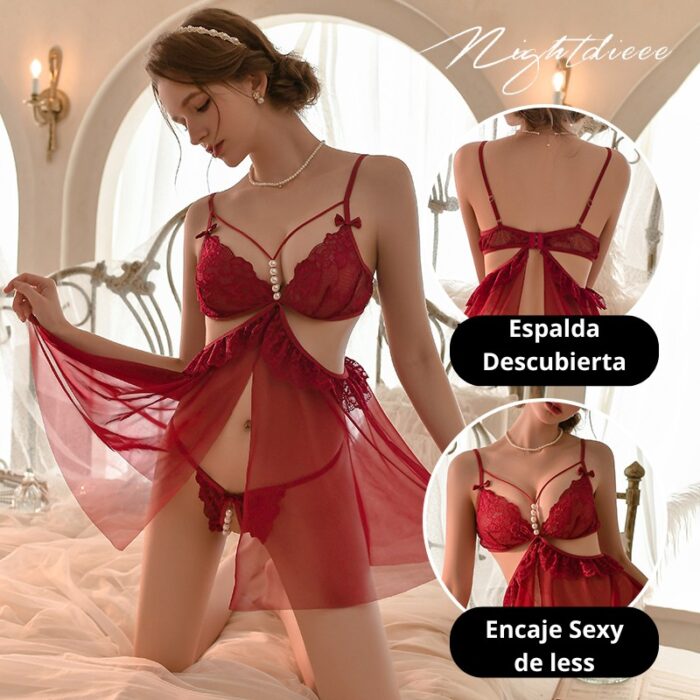 Camisolín Sexy con Perlas y Encaje Floral Elena 2152 - Image 16