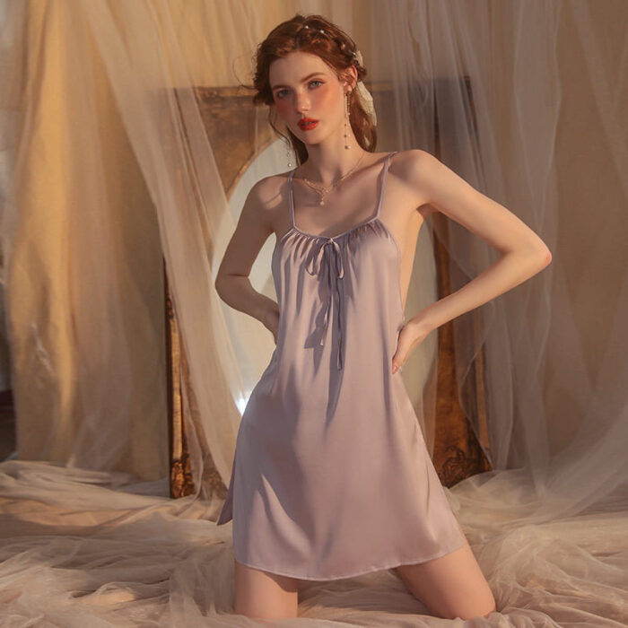 Camisón Sexy de Satén con Espalda Descubierta – Camila 2263 - Image 5