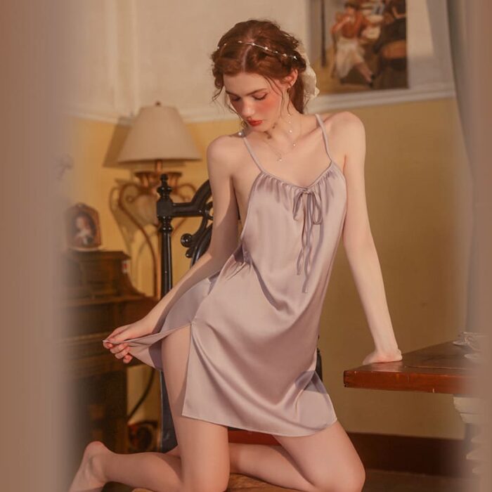 Camisón Sexy de Satén con Espalda Descubierta – Camila 2263 - Image 6