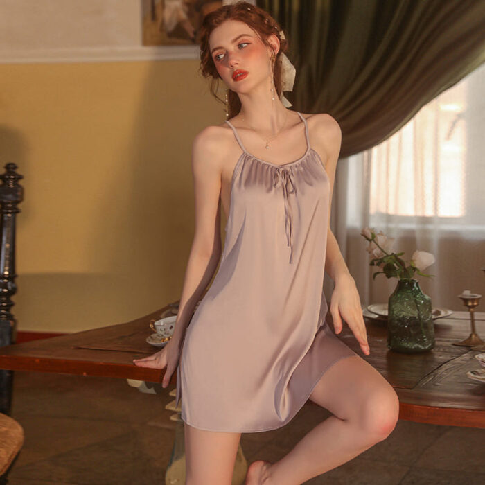 Camisón Sexy de Satén con Espalda Descubierta – Camila 2263 - Image 7