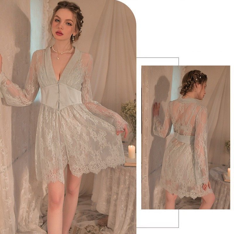 Camisón y Bata de Encaje Sueño Apasionado 1973 - Image 14