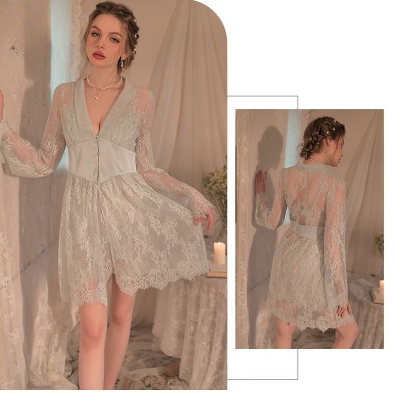 Camisón y Bata de Encaje Sueño Apasionado 1973 - Image 10