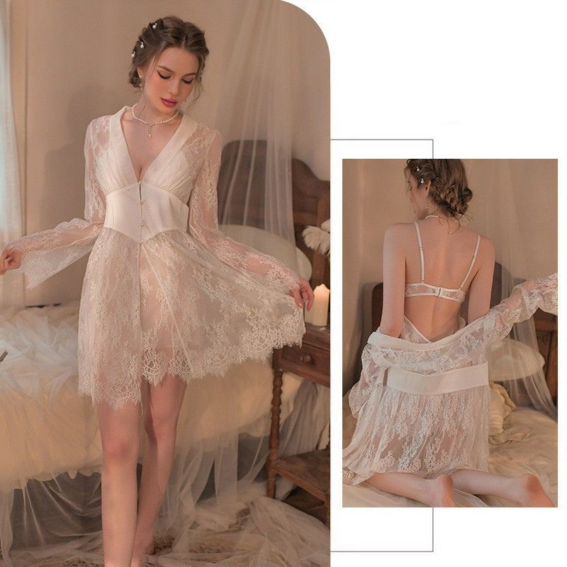 Camisón y Bata de Encaje Sueño Apasionado 1973 - Image 7